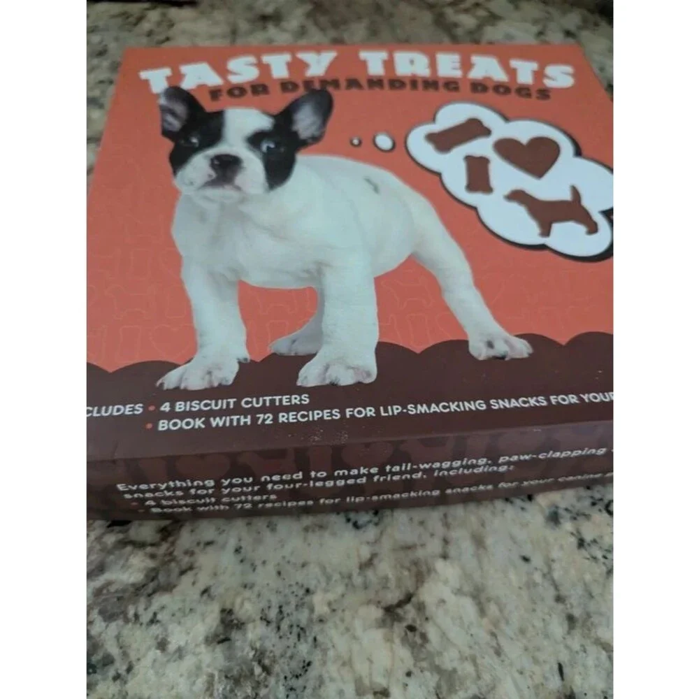 Tasty Treats for dogs recipe book and cookie cutter set dog bone